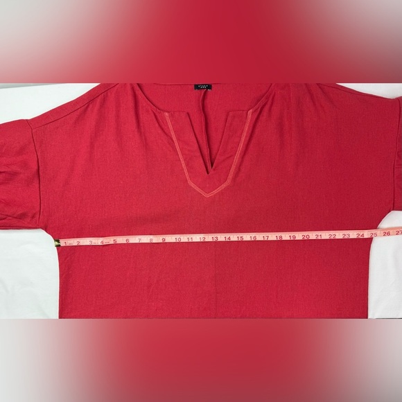 Studio 1886 Pullover Linen Blend Puff Short Sleeve Dress Size XL - Picture 9 of 9